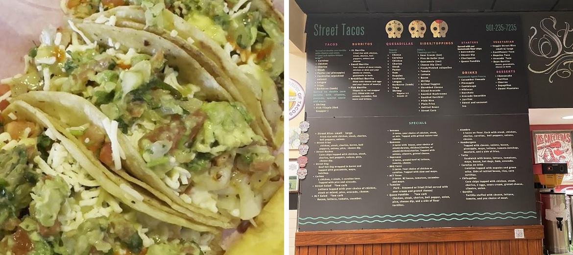 Street Tacos Menu